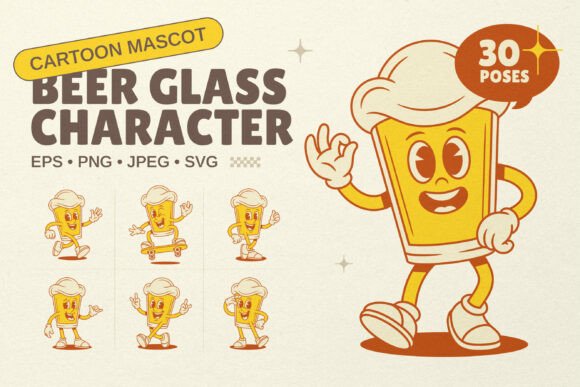 Beer Glass Cartoon Mascot Character Review