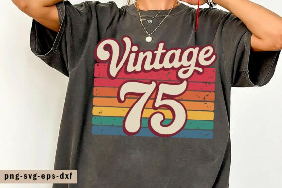 Classic 1975 Design PNG Retro Vintage 75