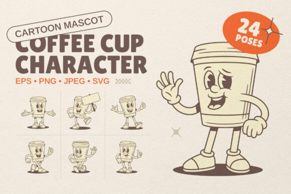 Coffee Cup Cartoon Mascot Character Embroidery Review