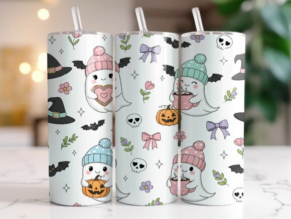 Cute Ghost Retro Halloween 20oz Tumbler Review