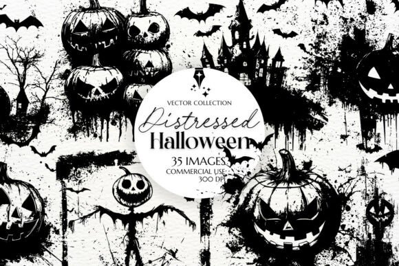 Distressed Halloween Designs SVG PNG