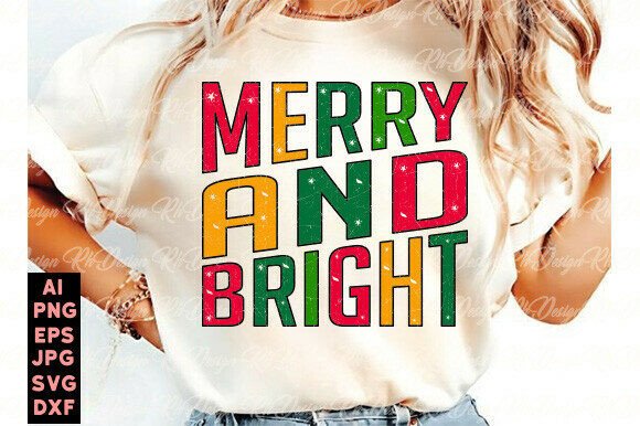 Merry and Bright Christmas PNG, Retro Ho