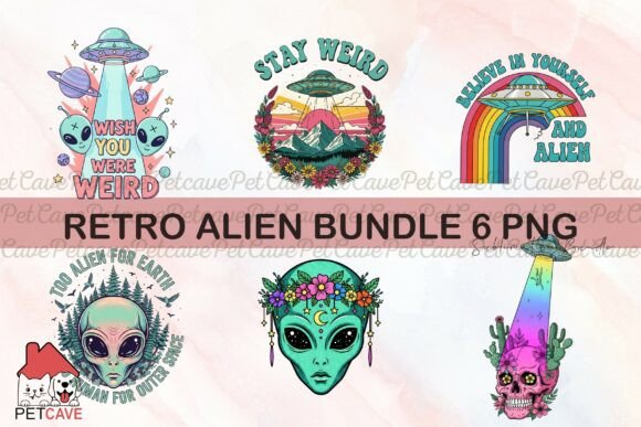Retro Alien Bundle 6 Png