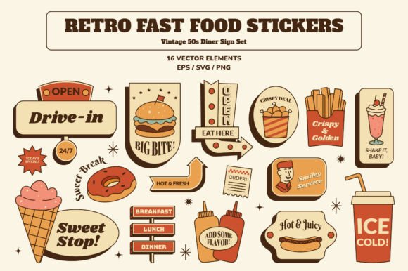 Retro Fast Food Stickers Embroidery Review