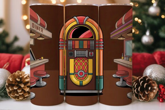 Retro Jukebox Diner 20oz Tumbler Wrap