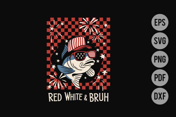 Retro Red White and Bruh Fishing Png Review