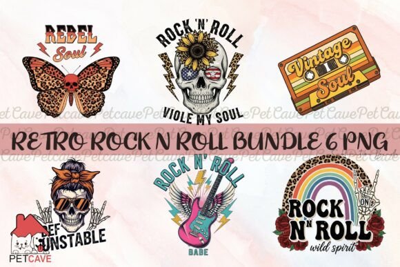 Retro Rock N Roll Bundle 6 Png