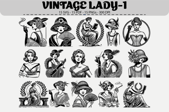 Vintage Lady Clipart – 15 Designs Review