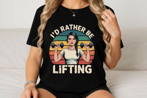 Woman Lifting Dumbbells Fitness Typo Review